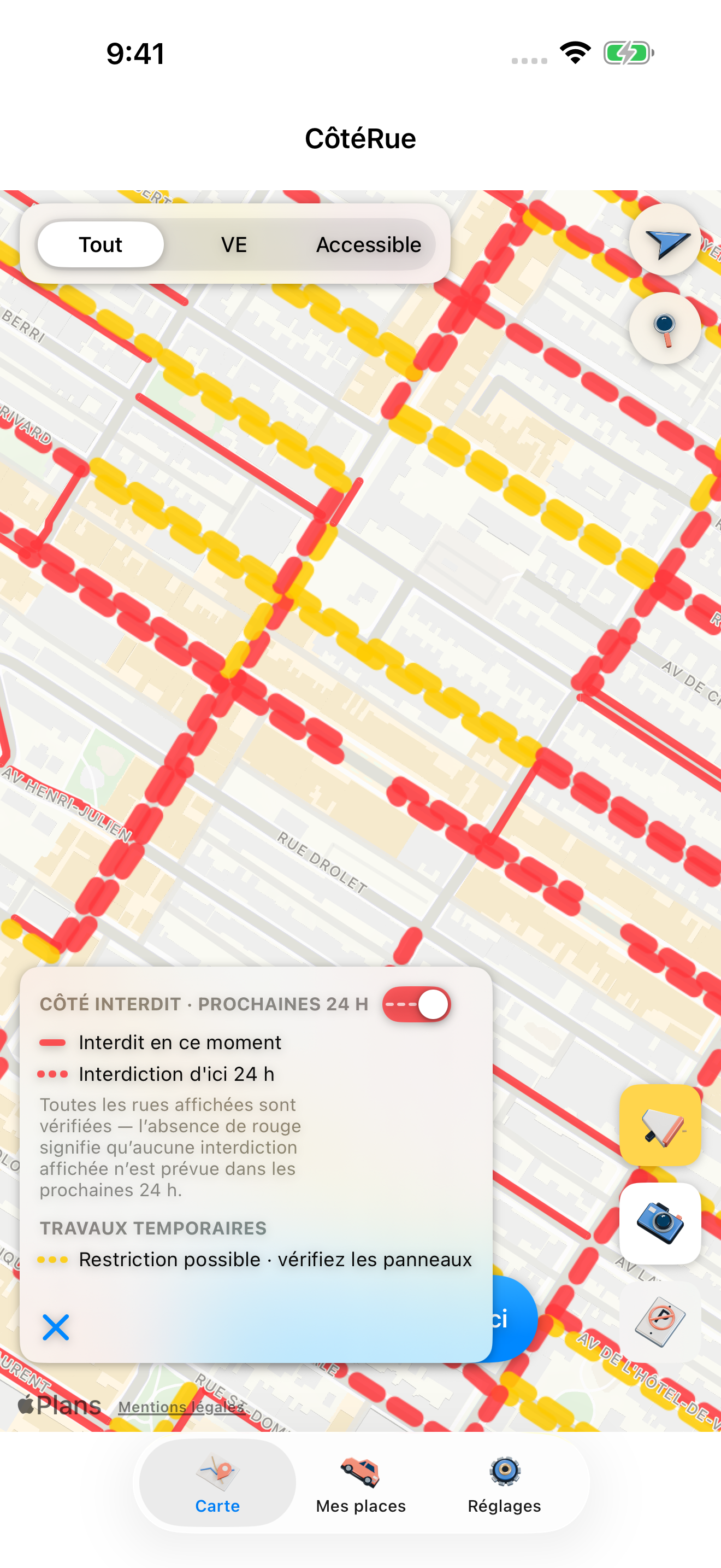 Carte de stationnement CôtéRue